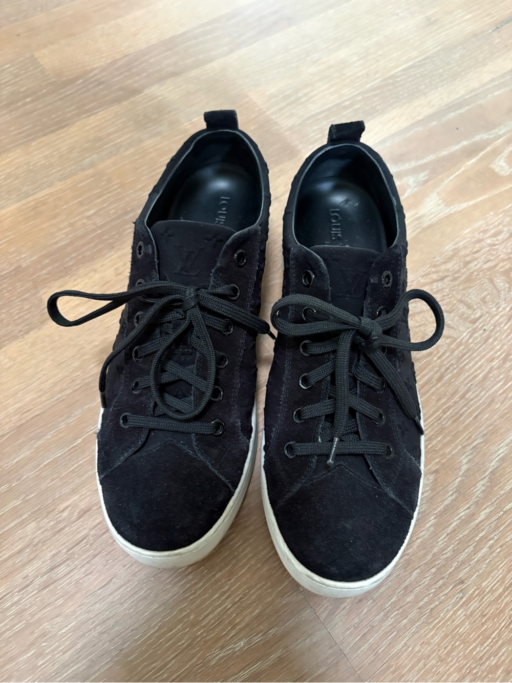 Louis Vuitton Women’s Black Suede Logo Sneakers - Picture 9 of 9